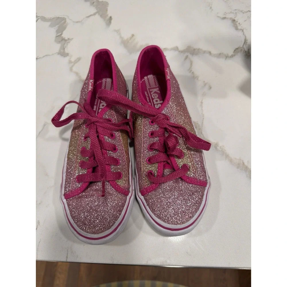 Keds Girls Sneaker Shoes Double Up Pink Glitter 1 Kids‎ Sneakers